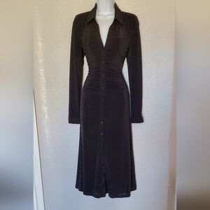 Bardot Black collar Long Sleeve Dress